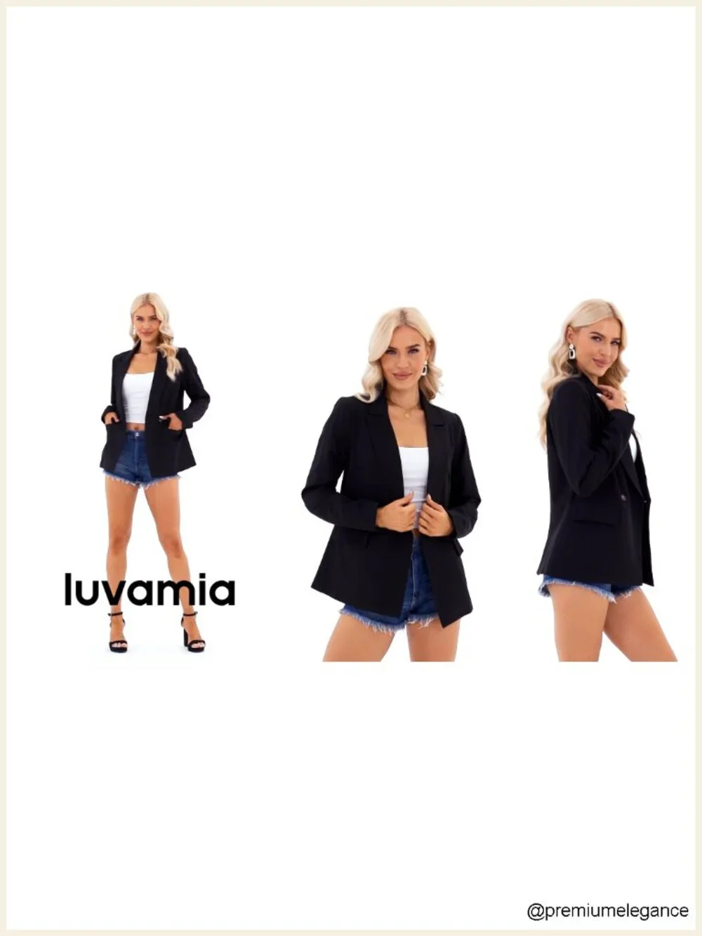 Women's Double Breasted Blazer with Flap Pockets - Office Ready